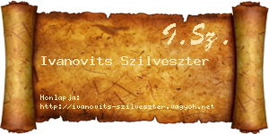 Ivanovits Szilveszter névjegykártya